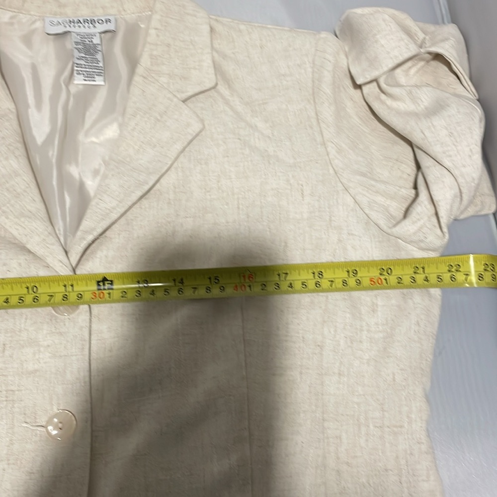Ladies Plus Ivory Size Top Button Up By Sag Harbor Stretch Size 14 - Picture 12 of 15
